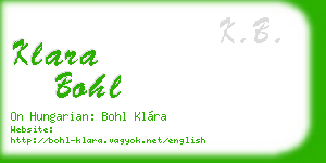 klara bohl business card